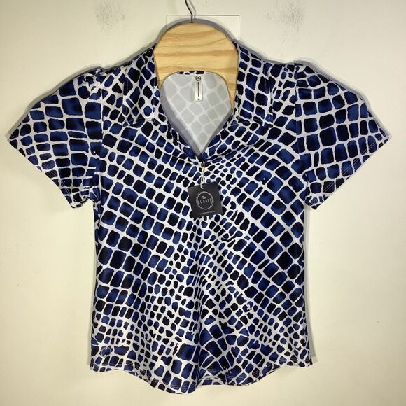 The Bubble Womens‎ Birdie Polo Golf Tennis Top Blue Size Medium NWT - Picture 2 of 9